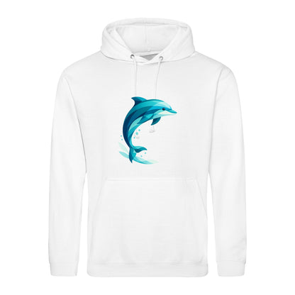 Dolphin in Motion Adult Hoodie - Prism Kingdom Arctic White colour variant image