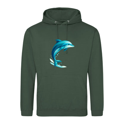 Dolphin in Motion Adult Hoodie - Prism Kingdom Bottle Green colour variant image