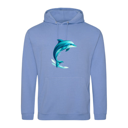 Dolphin in Motion Adult Hoodie - Prism Kingdom Cornflower Blue colour variant image