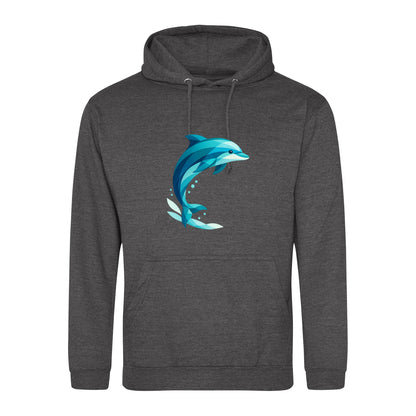 Dolphin in Motion Adult Hoodie - Prism Kingdom Charcoal colour variant image