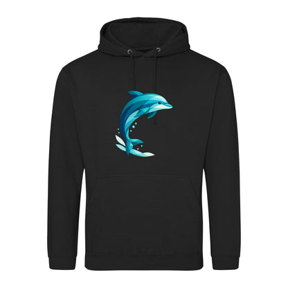 Dolphin in Motion Adult Hoodie - Prism Kingdom Deep Black colour variant image