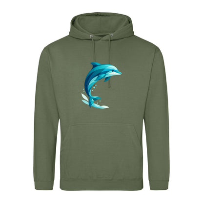 Dolphin in Motion Adult Hoodie - Prism Kingdom Earthy Green colour variant image