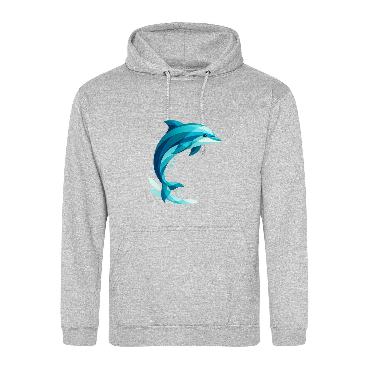 Dolphin in Motion Adult Hoodie - Prism Kingdom Heather Grey colour variant image