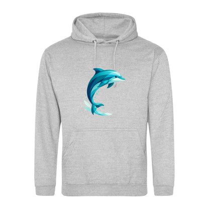 Dolphin in Motion Adult Hoodie - Prism Kingdom Heather Grey colour variant image