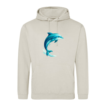 Dolphin in Motion Adult Hoodie - Prism Kingdom Natural Stone colour variant image