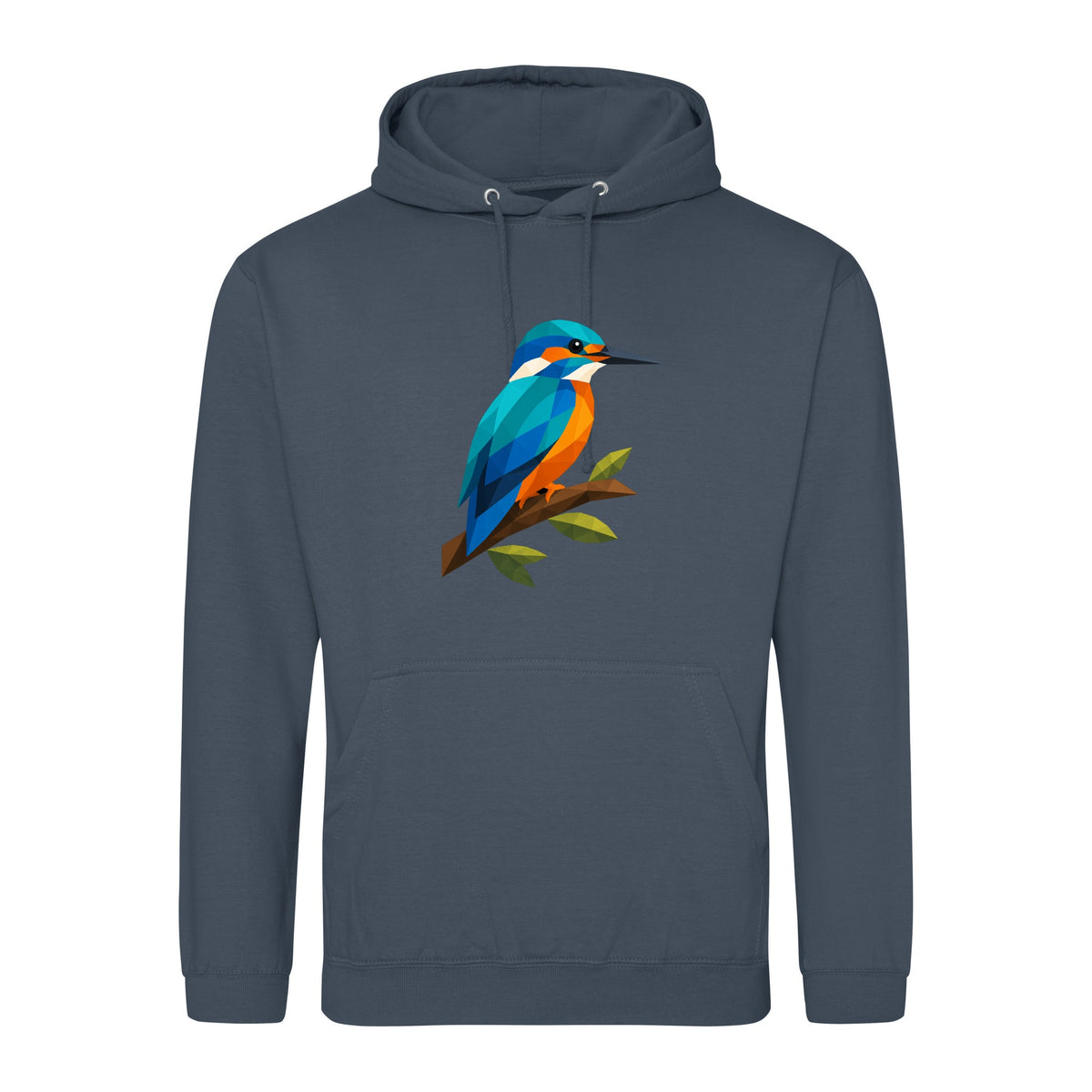 Kingfisher Among Reeds Adult Hoodie - Prism Kingdom Airforce Blue colour variant image