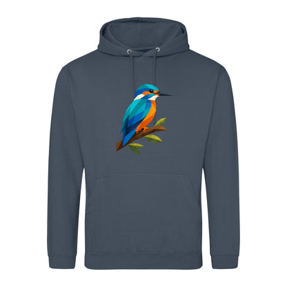 Kingfisher Among Reeds Adult Hoodie - Prism Kingdom Airforce Blue colour variant image