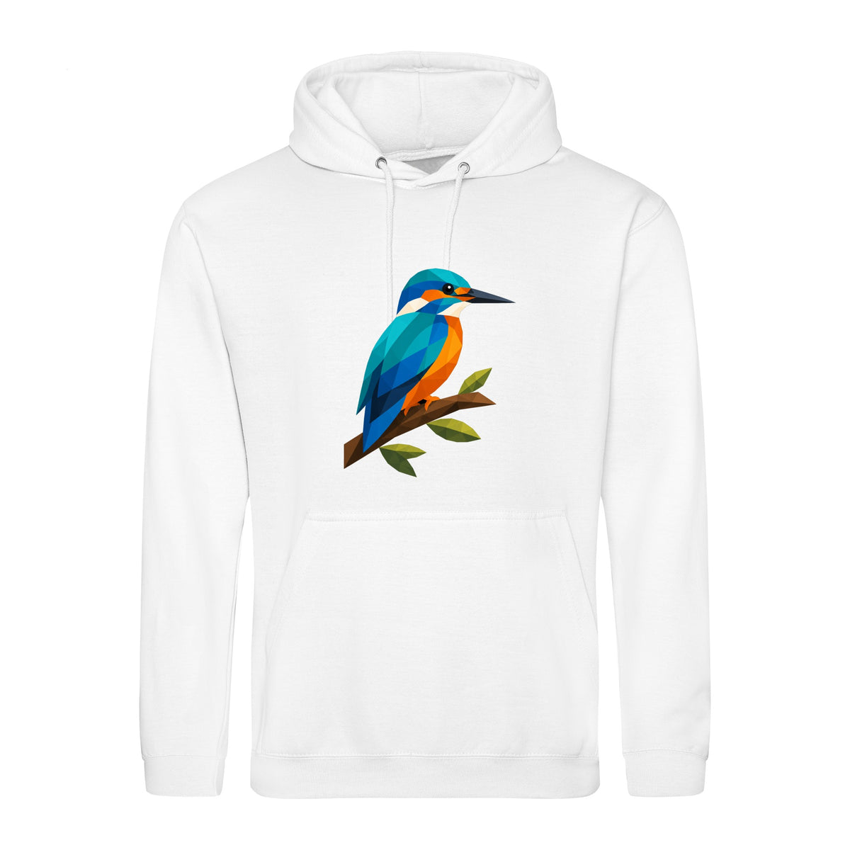 Kingfisher Among Reeds Adult Hoodie - Prism Kingdom Arctic White colour variant image