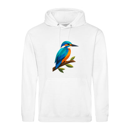 Kingfisher Among Reeds Adult Hoodie - Prism Kingdom Arctic White colour variant image