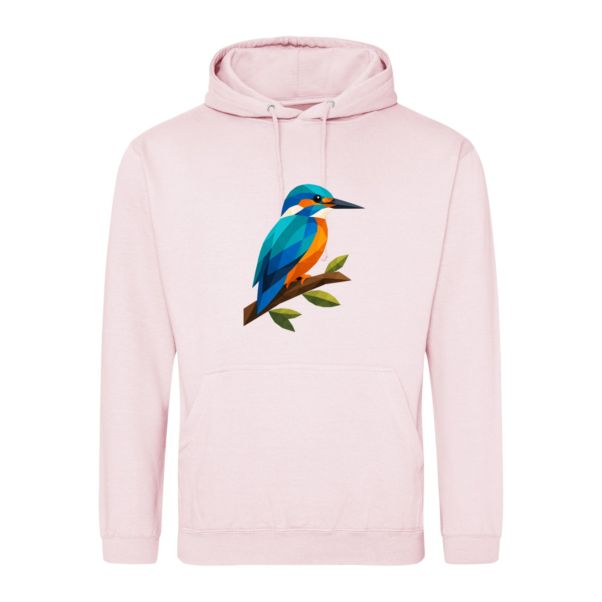 Kingfisher Among Reeds Adult Hoodie - Prism Kingdom Baby Pink colour variant image