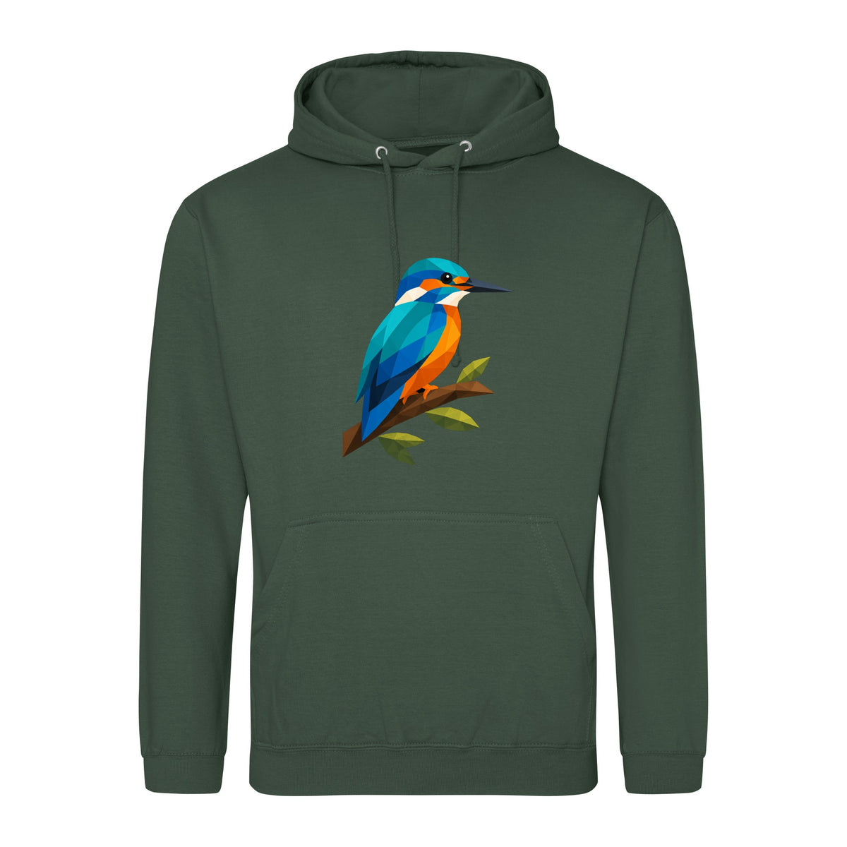 Kingfisher Among Reeds Adult Hoodie - Prism Kingdom Bottle Green colour variant image
