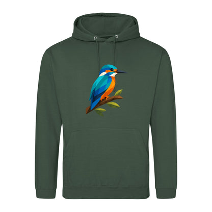Kingfisher Among Reeds Adult Hoodie - Prism Kingdom Bottle Green colour variant image