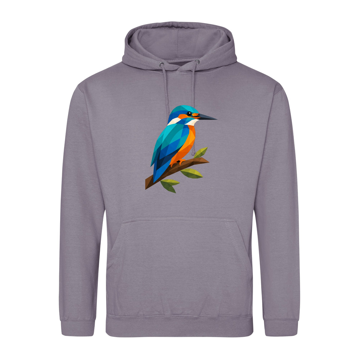 Kingfisher Among Reeds Adult Hoodie - Prism Kingdom Dusty Lilac colour variant image