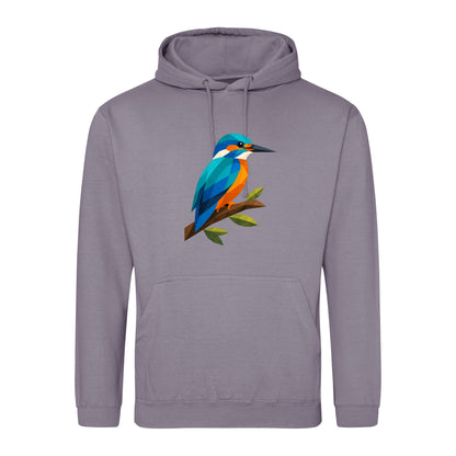 Kingfisher Among Reeds Adult Hoodie - Prism Kingdom Dusty Lilac colour variant image