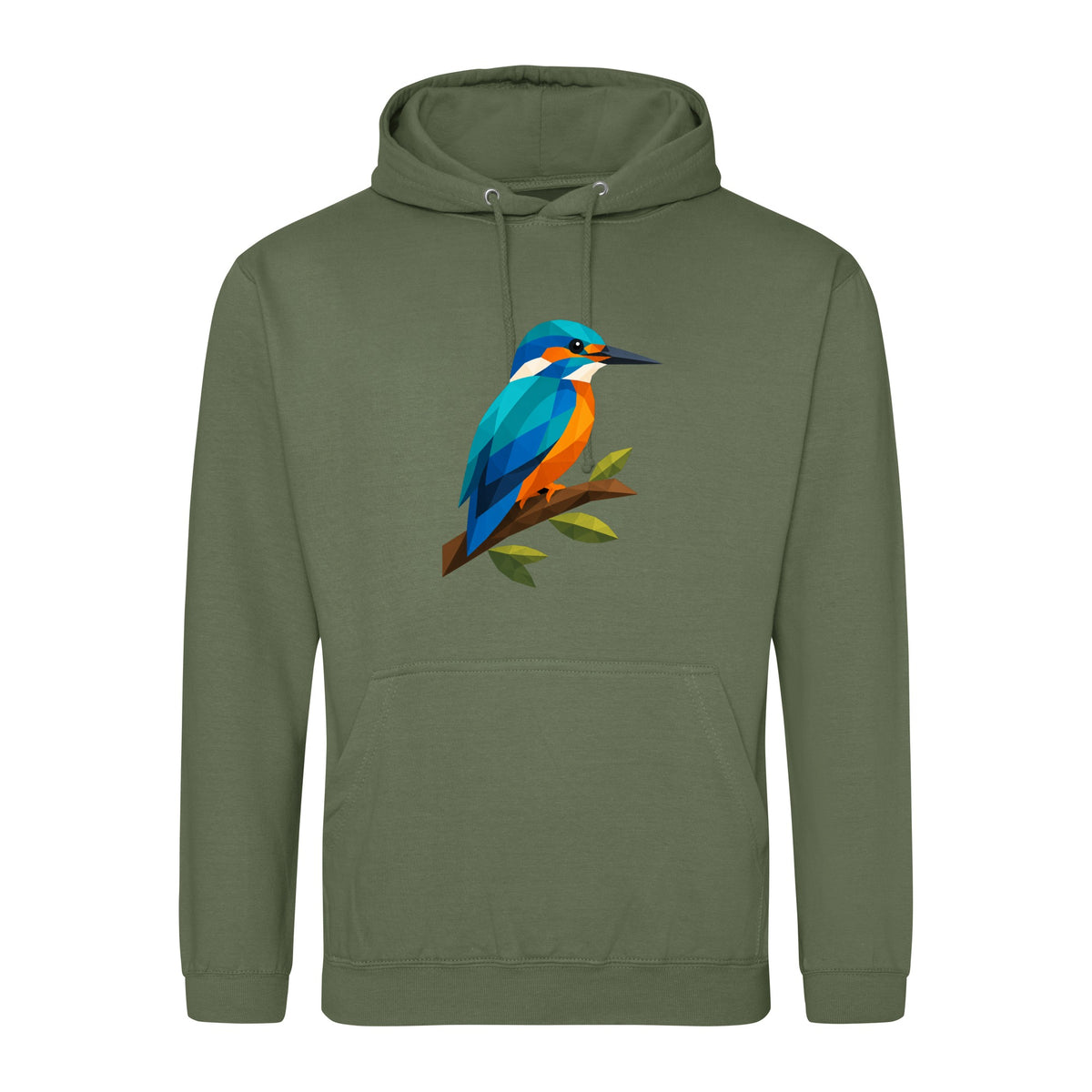 Kingfisher Among Reeds Adult Hoodie - Prism Kingdom Earthy Green colour variant image