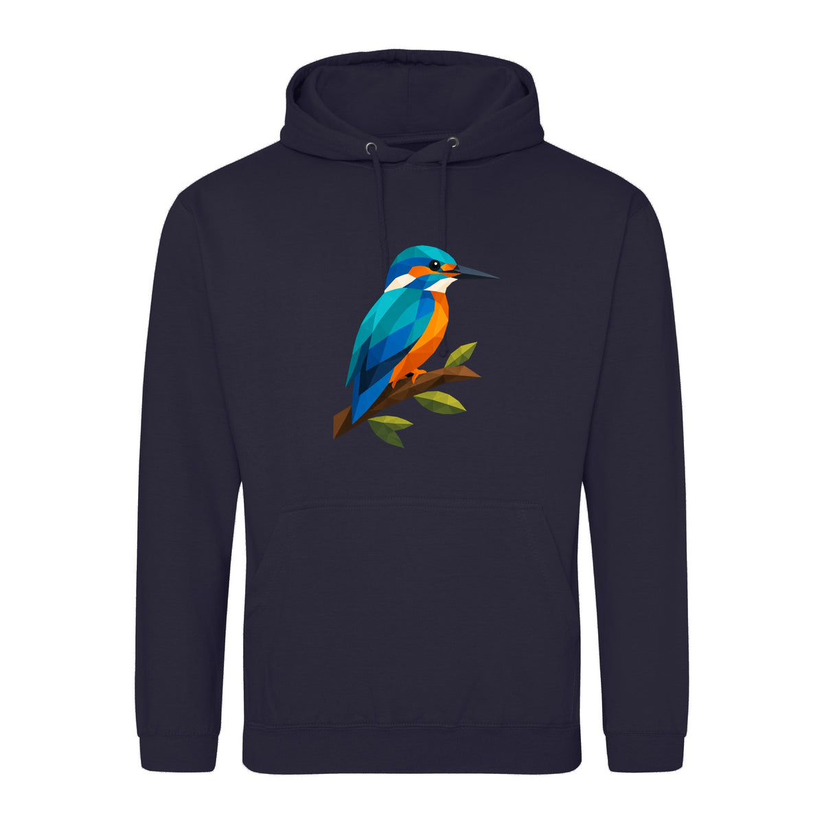 Kingfisher Among Reeds Adult Hoodie - Prism Kingdom French Navy colour variant image