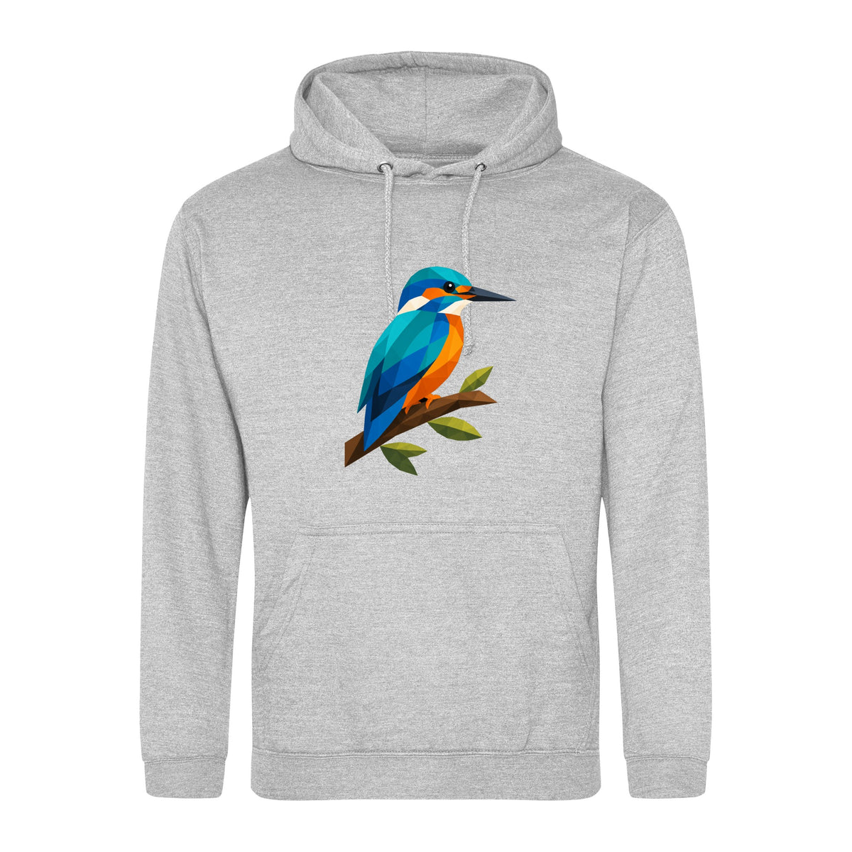 Kingfisher Among Reeds Adult Hoodie - Prism Kingdom Heather Grey colour variant image