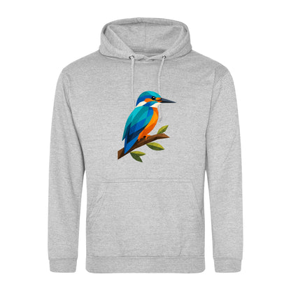 Kingfisher Among Reeds Adult Hoodie - Prism Kingdom Heather Grey colour variant image