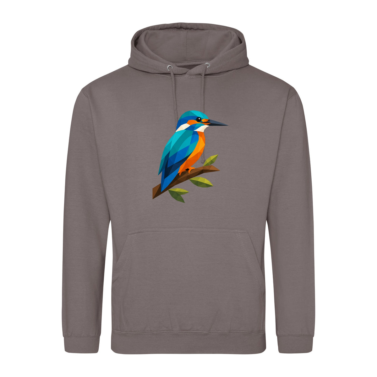 Kingfisher Among Reeds Adult Hoodie - Prism Kingdom Mocha Brown colour variant image