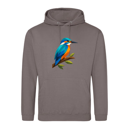 Kingfisher Among Reeds Adult Hoodie - Prism Kingdom Mocha Brown colour variant image