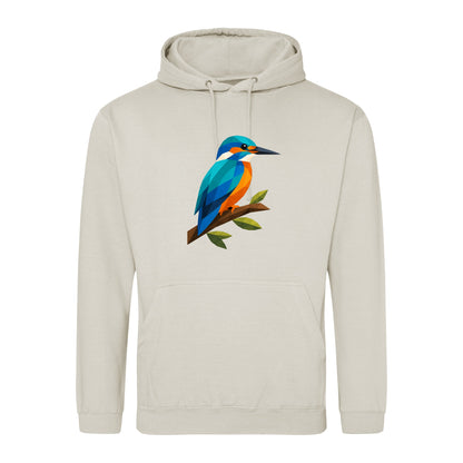 Kingfisher Among Reeds Adult Hoodie - Prism Kingdom Natural Stone colour variant image