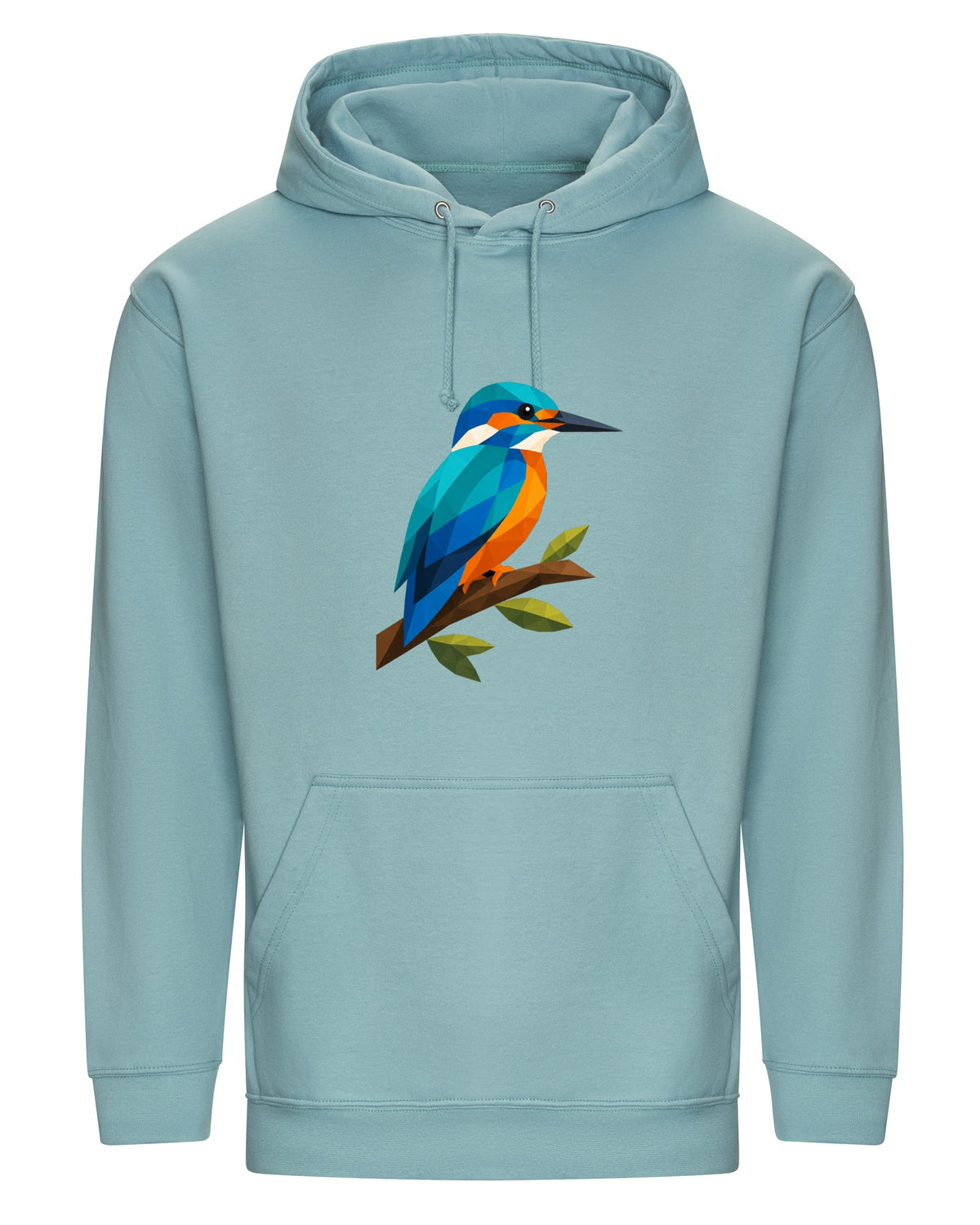Kingfisher Among Reeds Adult Hoodie - Prism Kingdom Seafoam colour variant image