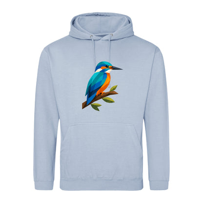 Kingfisher Among Reeds Adult Hoodie - Prism Kingdom Sky Blue colour variant image