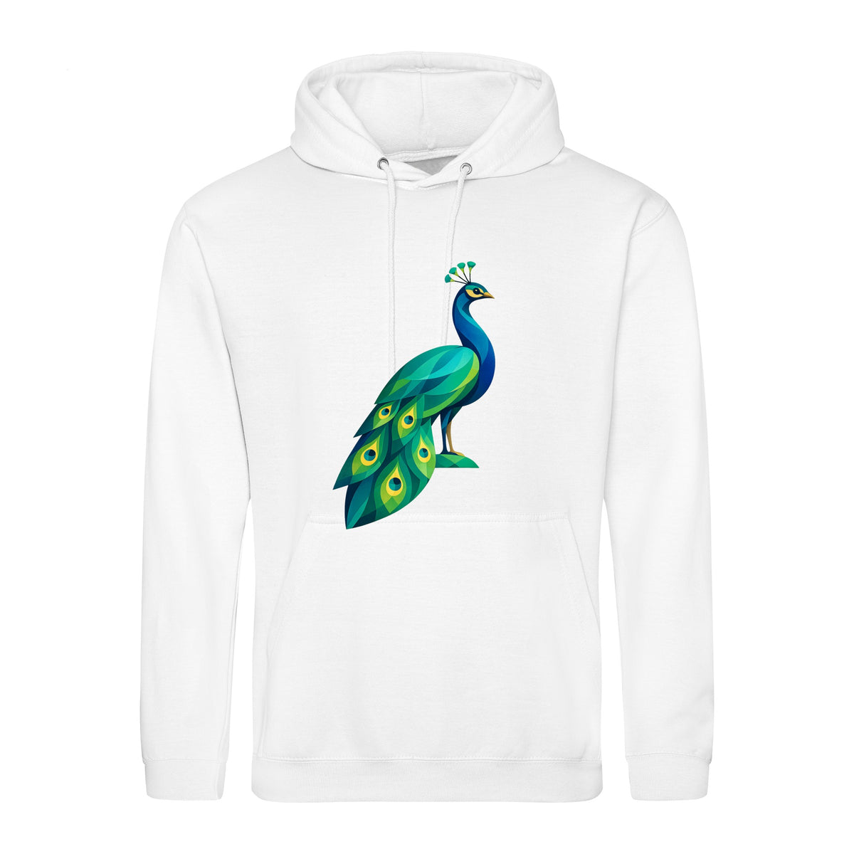 Peacock in Prism Adult Hoodie - Prism Kingdom Arctic White colour variant image