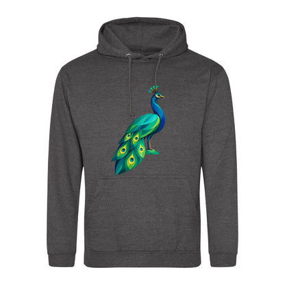 Peacock in Prism Adult Hoodie - Prism Kingdom Charcoal colour variant image