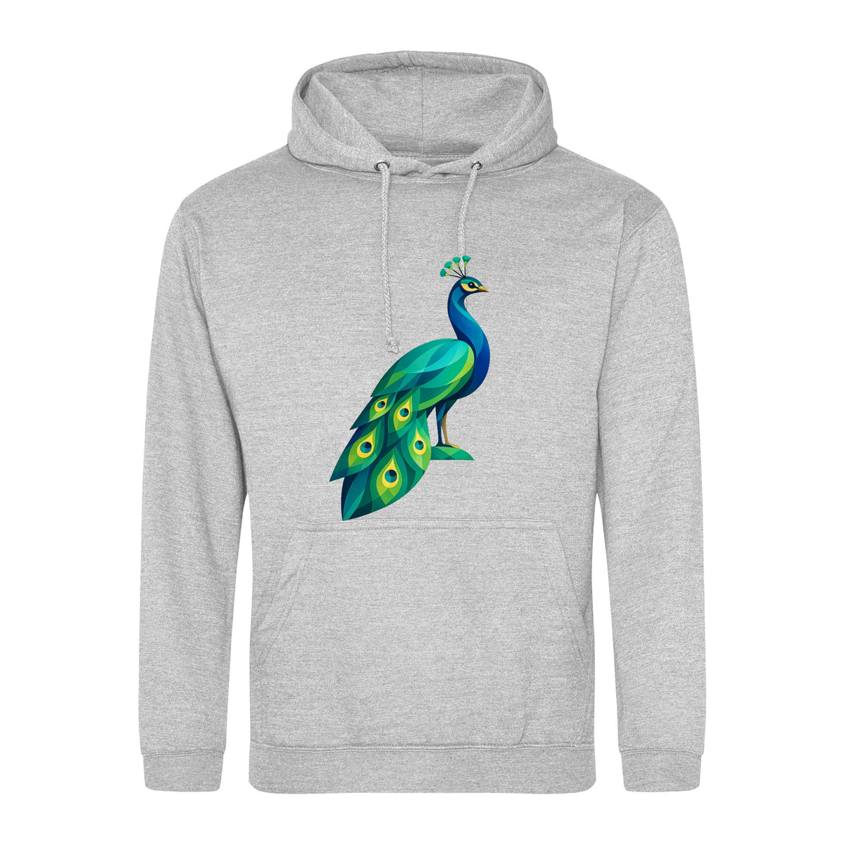 Peacock in Prism Adult Hoodie - Prism Kingdom Heather Grey colour variant image