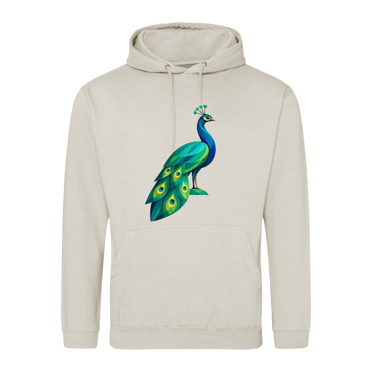 Peacock in Prism Adult Hoodie - Prism Kingdom Natural Stone colour variant image