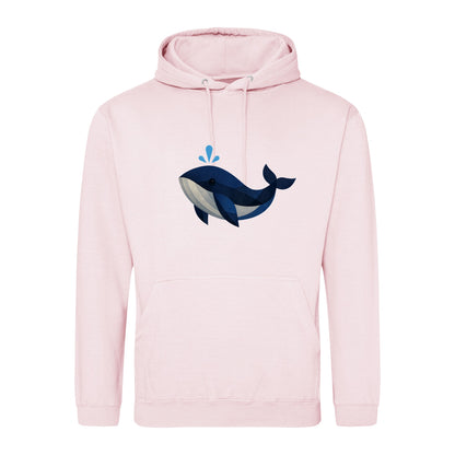 Whale in Blue Adult Hoodie - Prism Kingdom Baby Pink colour variant image