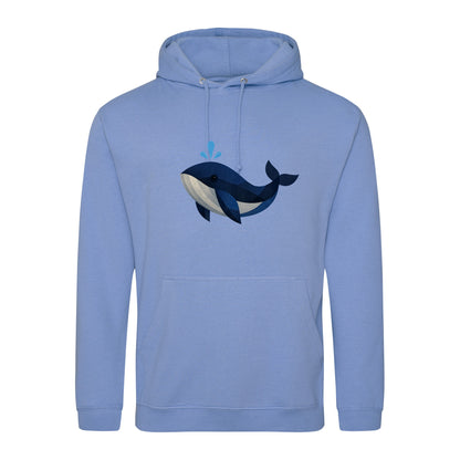 Whale in Blue Adult Hoodie - Prism Kingdom Cornflower Blue colour variant image