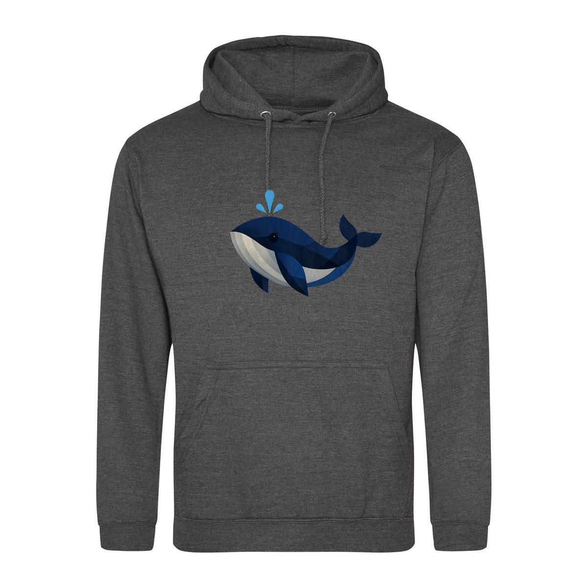 Whale in Blue Adult Hoodie - Prism Kingdom Charcoal colour variant image