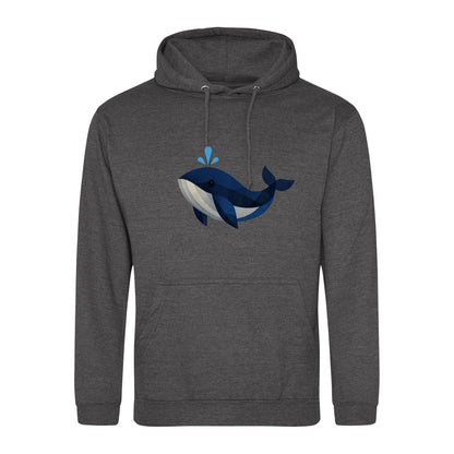 Whale in Blue Adult Hoodie - Prism Kingdom Charcoal colour variant image