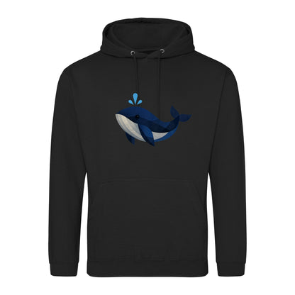 Whale in Blue Adult Hoodie - Prism Kingdom Deep Black colour variant image