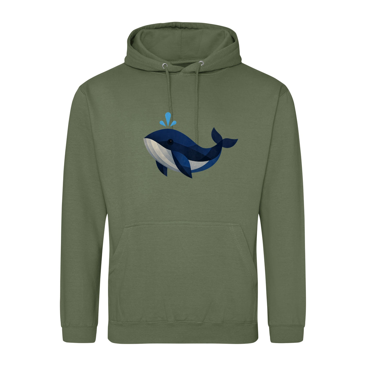 Whale in Blue Adult Hoodie - Prism Kingdom Earthy Green colour variant image