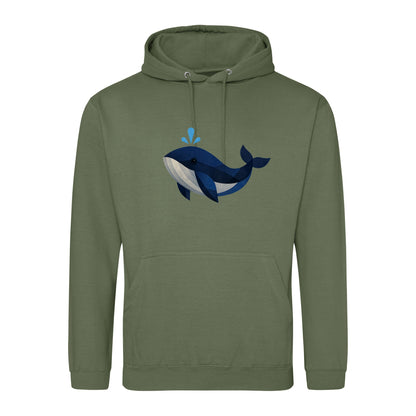 Whale in Blue Adult Hoodie - Prism Kingdom Earthy Green colour variant image