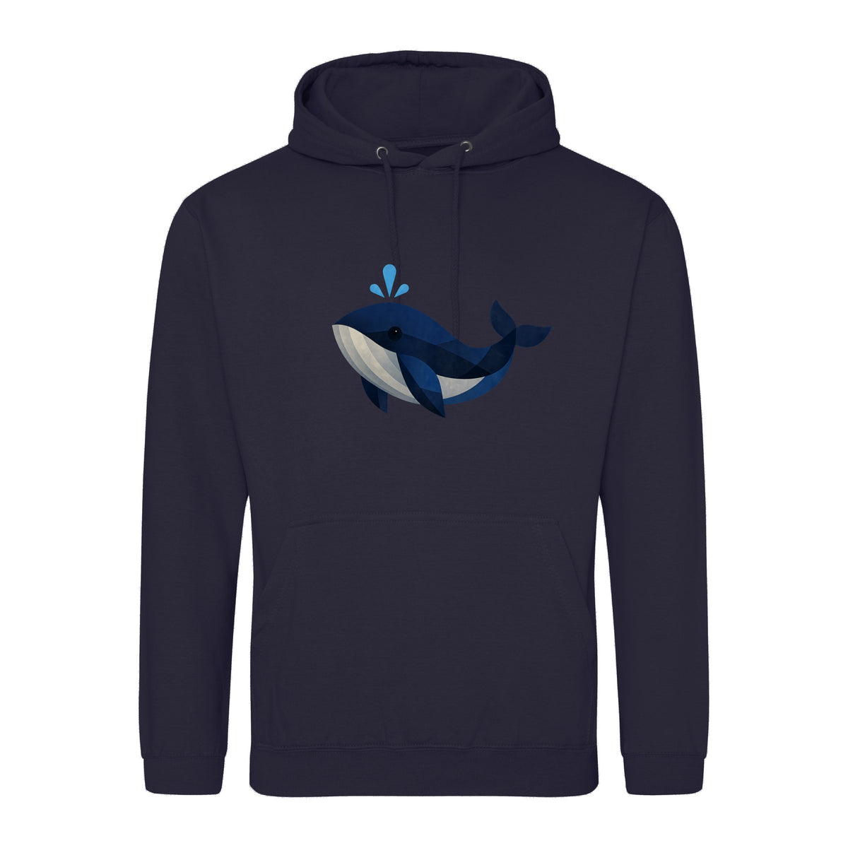 Whale in Blue Adult Hoodie - Prism Kingdom French Navy colour variant image
