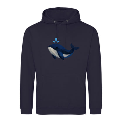 Whale in Blue Adult Hoodie - Prism Kingdom French Navy colour variant image