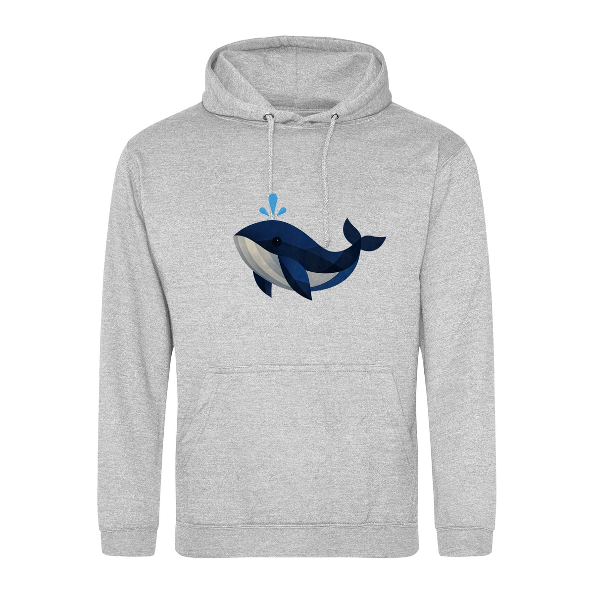 Whale in Blue Adult Hoodie - Prism Kingdom Heather Grey colour variant image