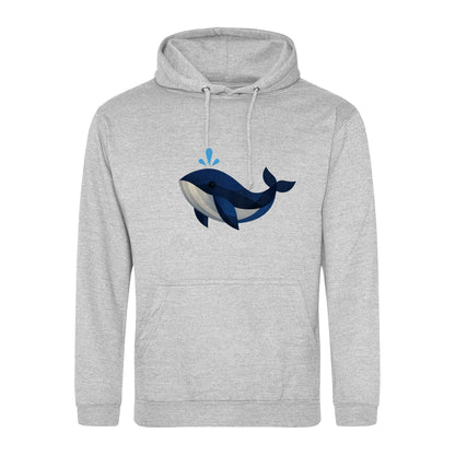Whale in Blue Adult Hoodie - Prism Kingdom Heather Grey colour variant image