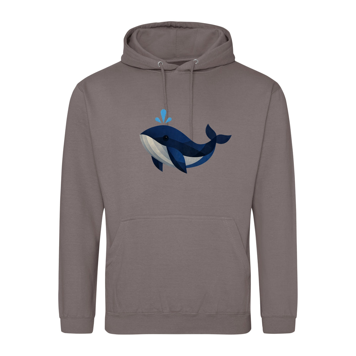 Whale in Blue Adult Hoodie - Prism Kingdom Mocha Brown colour variant image