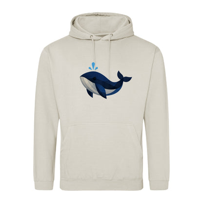 Whale in Blue Adult Hoodie - Prism Kingdom Natural Stone colour variant image