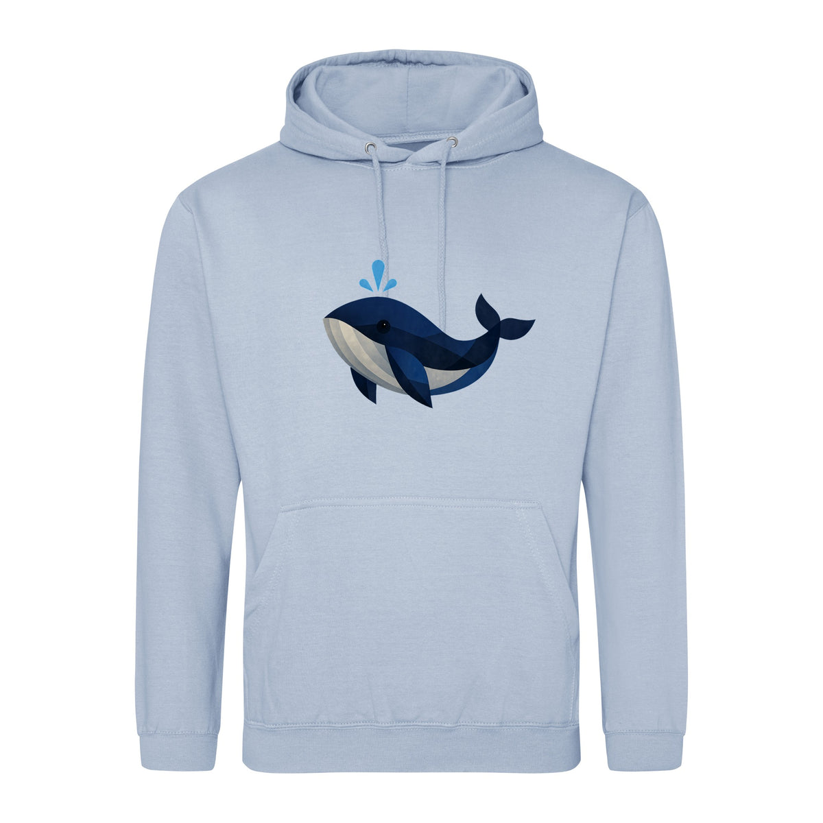 Whale in Blue Adult Hoodie - Prism Kingdom Sky Blue colour variant image