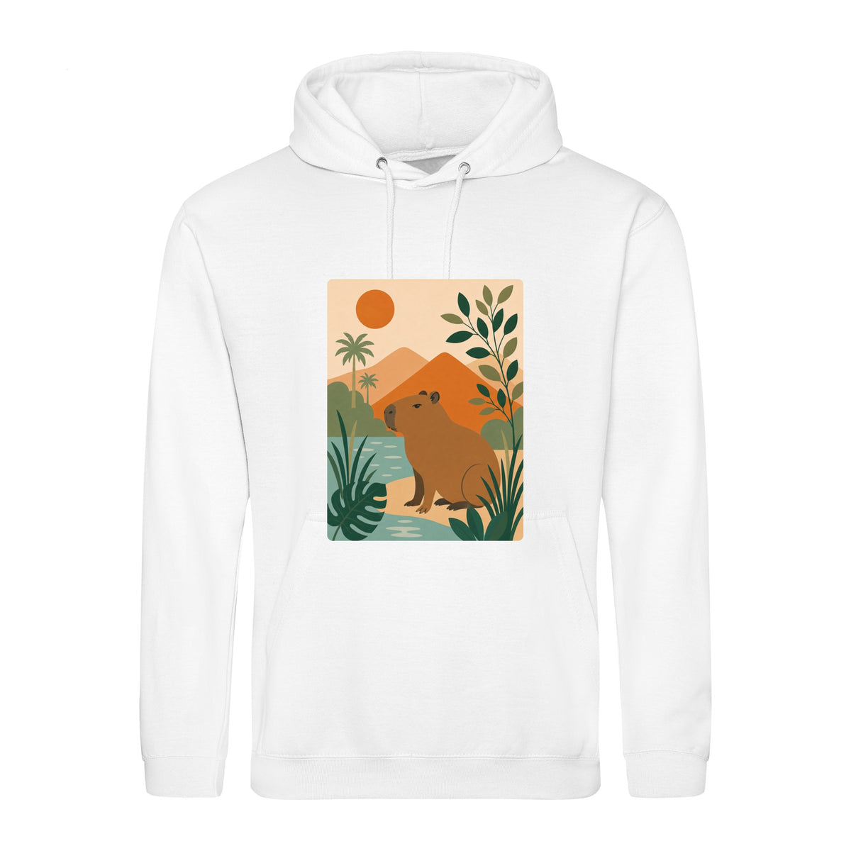 Capybara Oasis Adult Hoodie - Wild Horizons Arctic White colour variant image