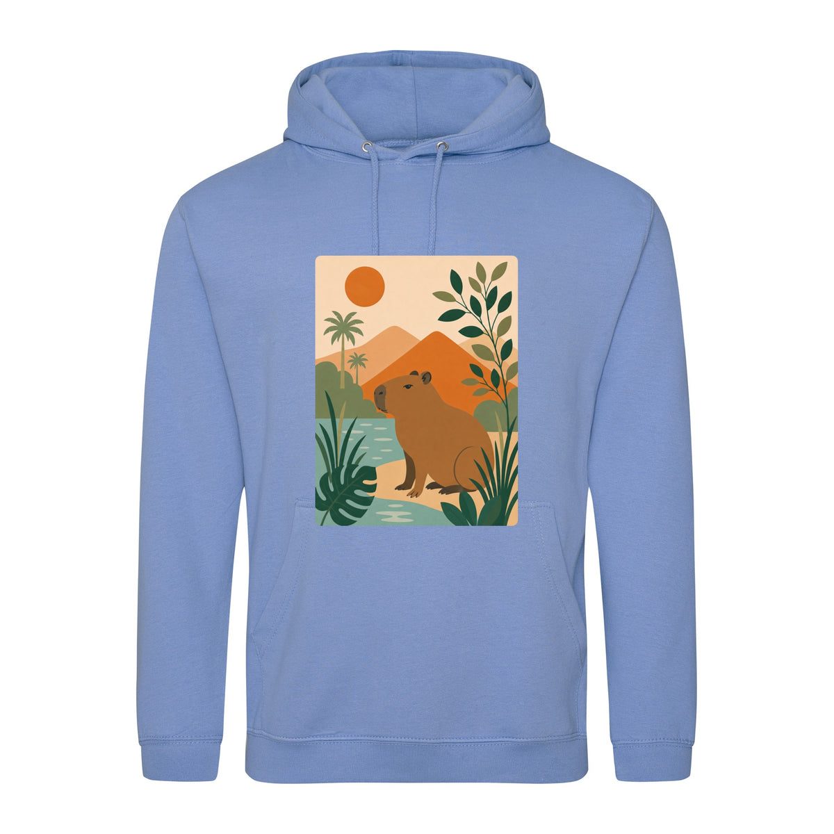 Capybara Oasis Adult Hoodie - Wild Horizons Cornflower Blue colour variant image