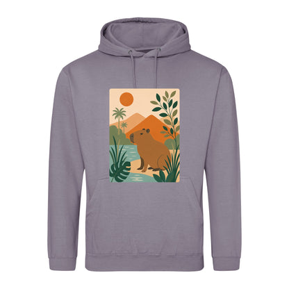 Capybara Oasis Adult Hoodie - Wild Horizons Dusty Lilac colour variant image