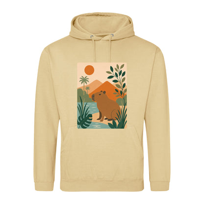 Capybara Oasis Adult Hoodie - Wild Horizons Desert Sand colour variant image