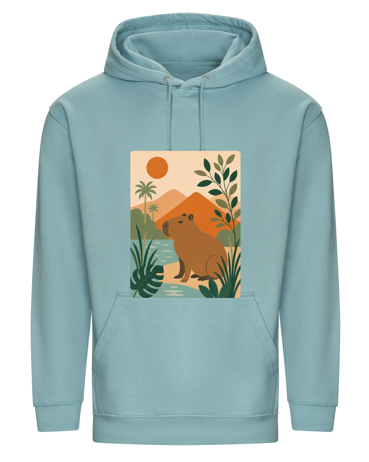 Capybara Oasis Adult Hoodie - Wild Horizons Seafoam colour variant image